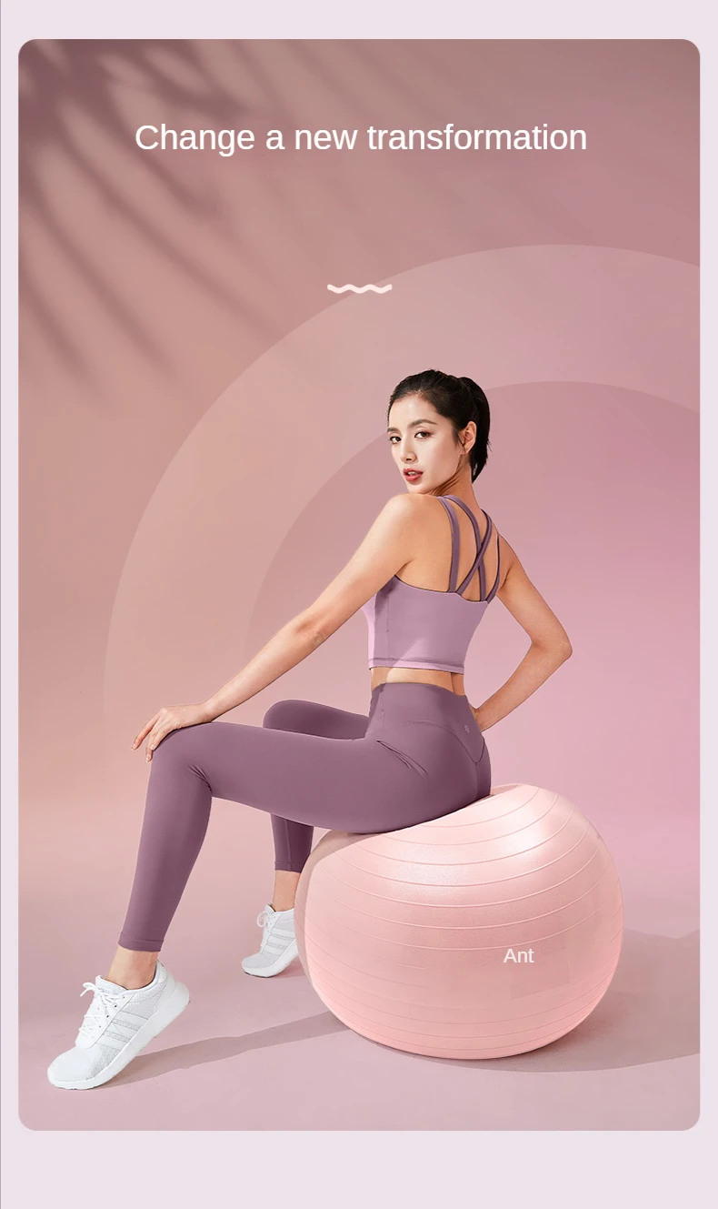 Yoga Ball Anti-Burst with Air Pump, Thickened Stability Balance for Physical Fitness