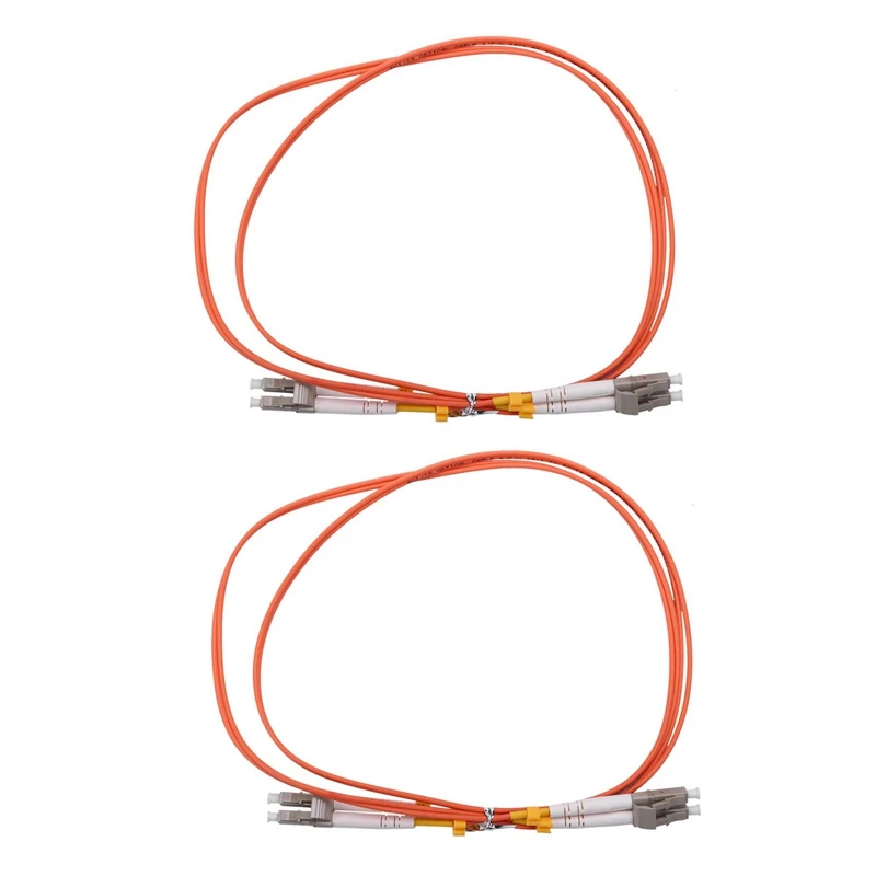 

2X 1M Jumper Cable Duplex Multimode LC-LC LC To LC Fiber Optic Optical Patch Cord