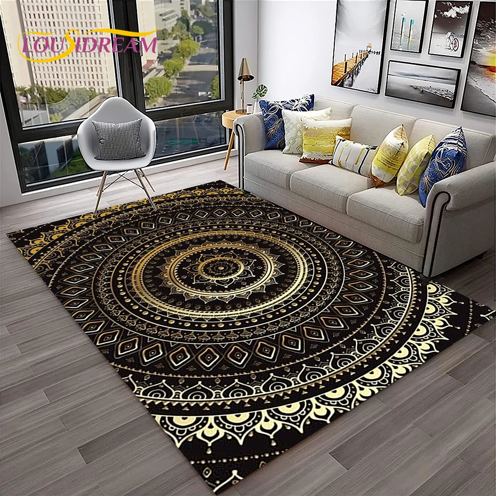 Bohemia Mandala Geometric Flower Carpet Rug for Home Living Room Bedroom Sofa Kitchen Doormat Decor,Area Rug Non-slip Floor Mat