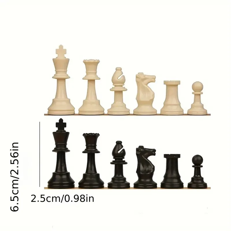 32 Set of Portable Chess Pieces Accessories Full Set Of Chess Resin Material Bottom Total Board Game Toys chess pieces and board