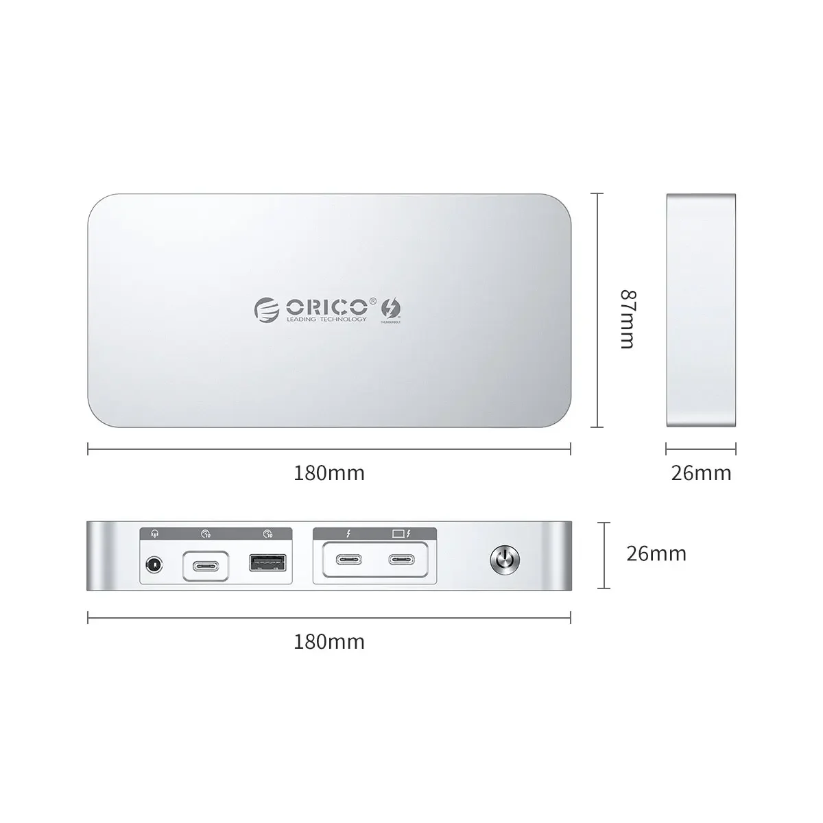 ORICO Thunderbolt 4 Docking Station Type C to HDMI-Compatible Adapter 8K@30Hz USB 3.2 Gen2 HUB Splitter for MacBook 6