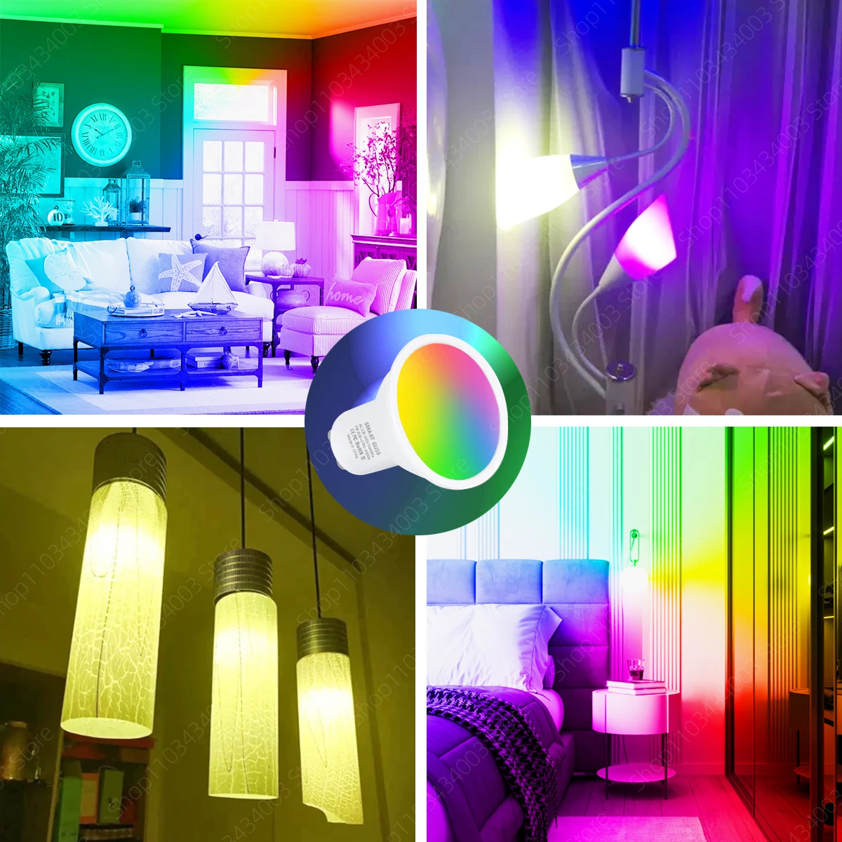 Smart LED Light Bulbs Tuya Smart GU10 Bluetooth APP Control RGB