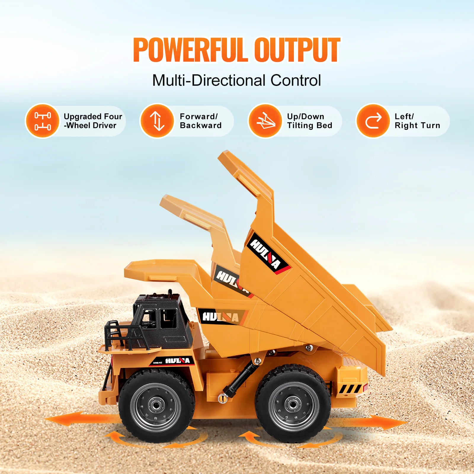 VEVOR RC Car Children Toys Remote Control Dump Truck Toys 9-Channel with Batteries for Toddlers Boys Electric Car Kids Toys Gift 3