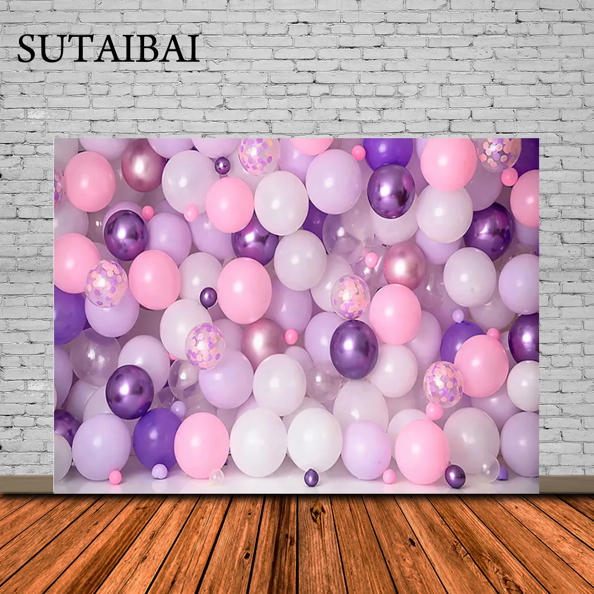 Purple Balloon Wall Backdrop for Photography Girls Newborn Kids Baby Cake Smash Photo Booth Background Birthday Portrait Props