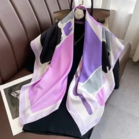 90*90cm Luxury Brand Silk Square Scarf Hijab Women Bandana Soft Scarves Neckerchief Ladies Hair Shawl Wrap Headband 3