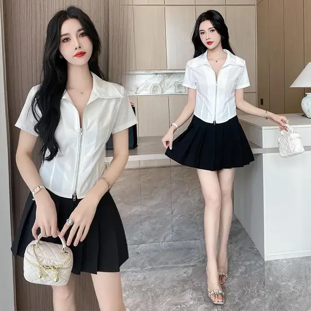 Vêtements de travail pour femmes, chemise, jupe courte imbibée, hôtel, salon de beauté, spa, massage, ongles, bain de pieds, technicien, salopette, uniforme 1