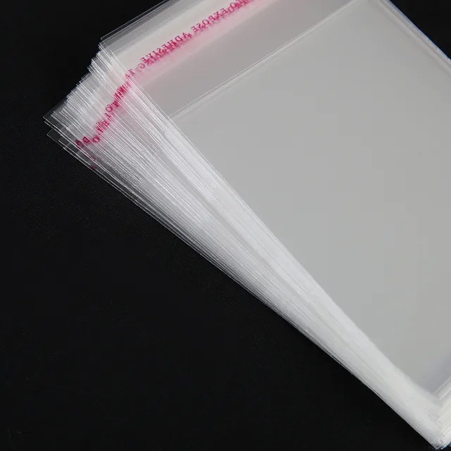 Petit sac en plastique Opp transparent à fermeture automatique, 200 pièces, emballage cadeau de bijoux, sac d'emballage de bonbons et biscuits auto-adhésifs 4