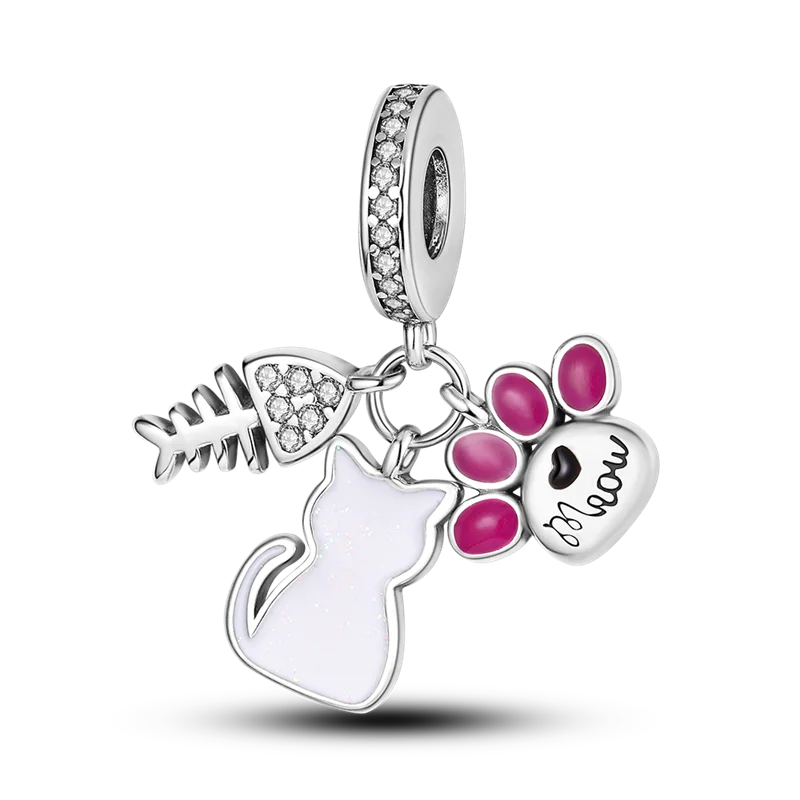 2022 Explosive Beads Pendants Hot Sale Kitten Fit Pandora Bracelets Fashion Popular Women Jewelry Gifts 