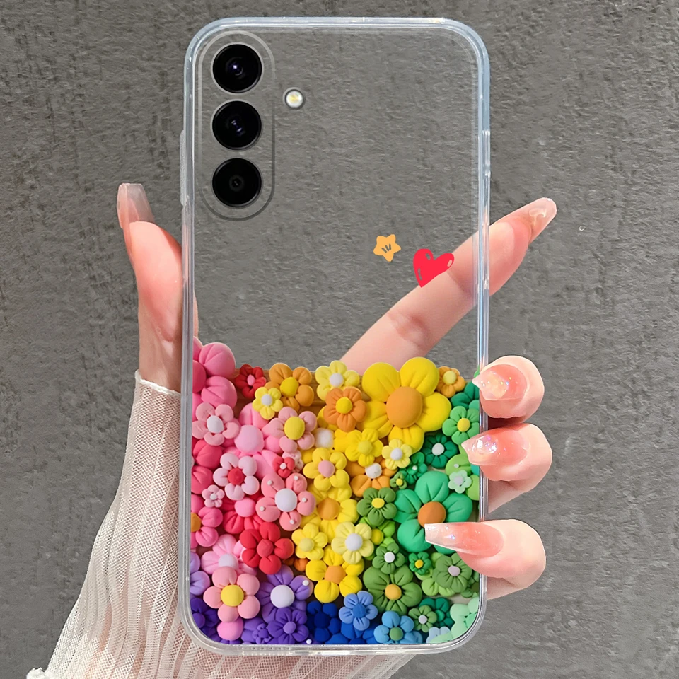 Pink Star Dinosaur Creative Silicone Clear Phone Case - Durable Bumper Housing Design