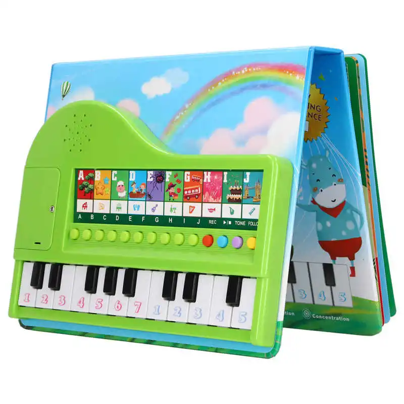 Livro de piano educacional para crianças, brinquedo musical para 3 anos,  brinquedos do bebê, teclados de piano com livro 10, presente de tom -  AliExpress