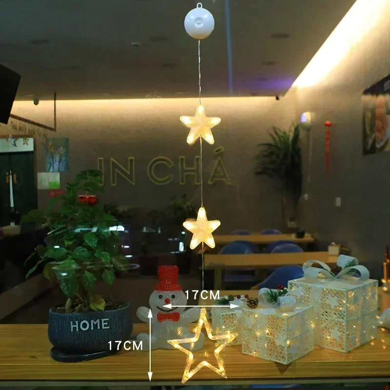 thumbnail image 1 of Luces LED con ventosa para Navidad, Papá Noel, copo de nieve, alce, decoración de ventanas, decoración navideña para el hogar, luces de Año Nuevo, Navidad, 1 of 5