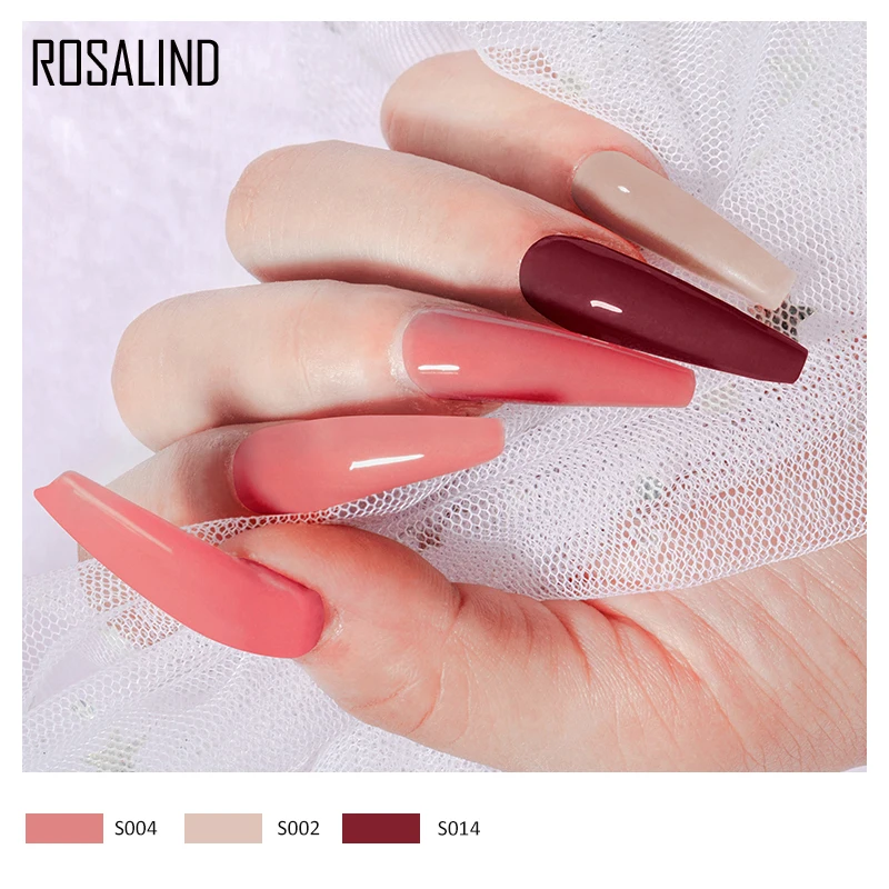 ROSALIND Manicure Set Nail Gel Kit For Nails Semi Permanent Hybrid Varnish Base Top Coat Nail Polish Set With Good Pack 6