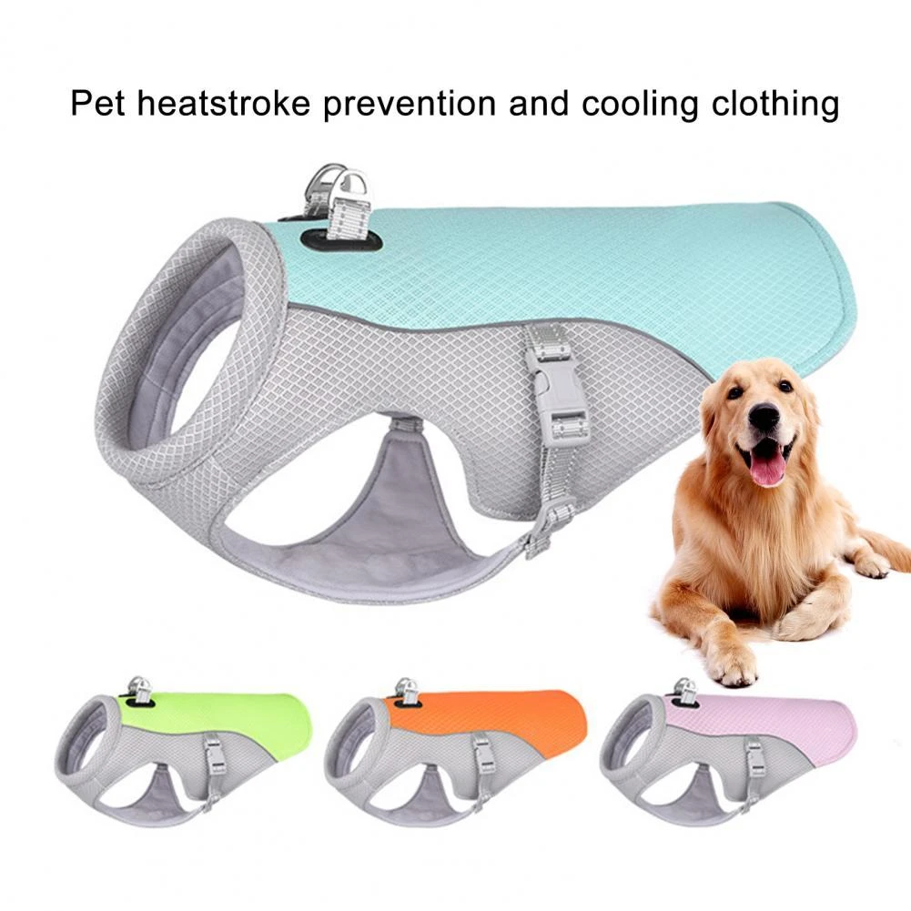Chaleco de refrigeración para perros, arnés para mascotas, protección UV para el calor corporal, hebilla de sujeción, abrigo enfriador de evaporación transpirable para senderismo| | - AliExpress