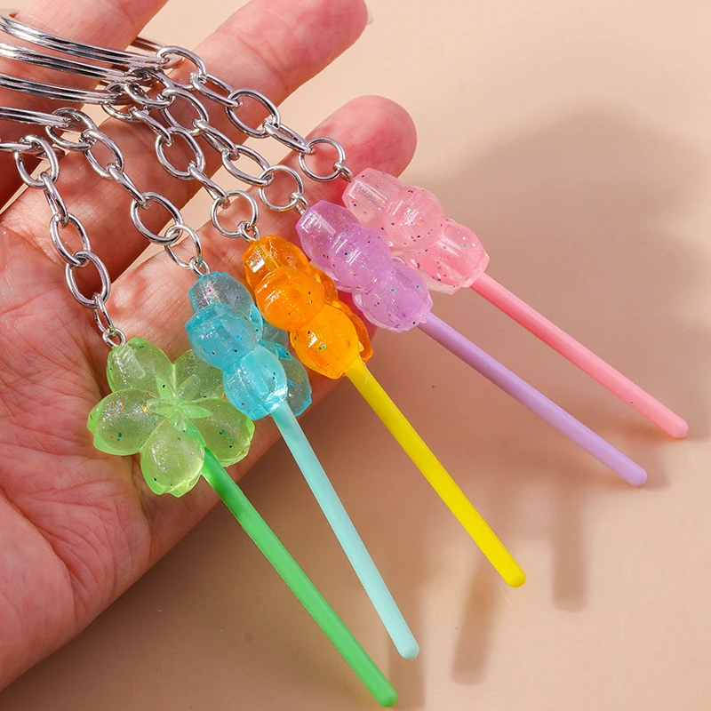 Schöne Harz Candy Lollipop Schlüsselbund Mini 3D Simulation Lebensmittel Schlüssel Ringe für Männer Frauen Handtasche Anhänger DIY Kinder Schmuck Geschenke – Detail 3