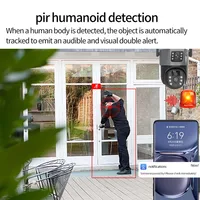 Caméra solaire WiFi 4K 8MP, caméra de sécurité extérieure sans fil, détection humaine PIR, caméras de surveillance CCTV, avec panneau solaire, caméra IP PTZ à double objectif, protection de sécurité 6