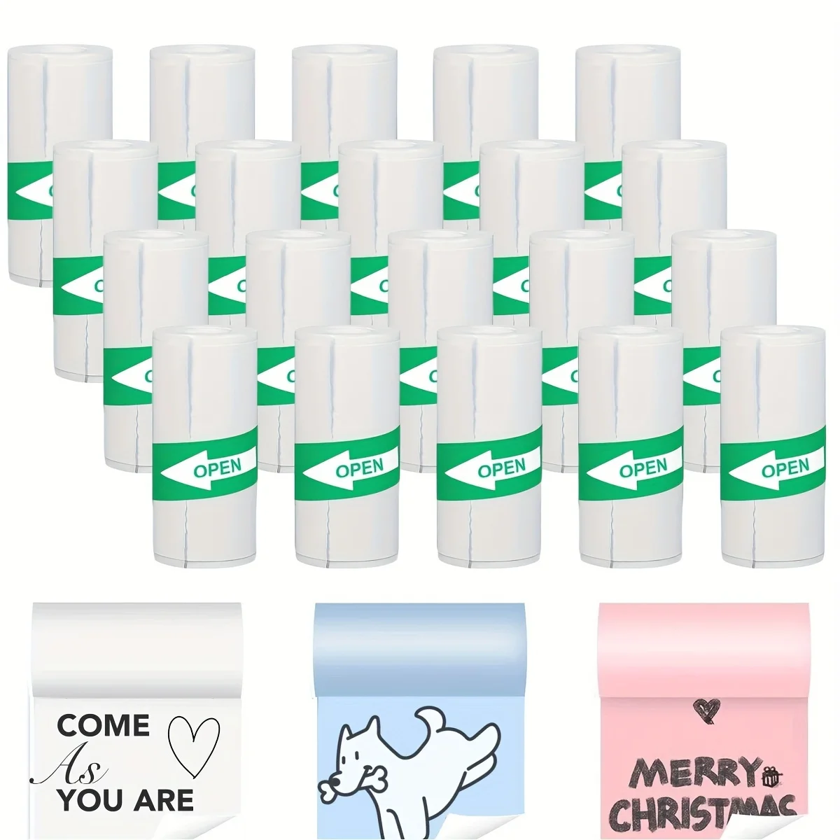 20 Rolls of Multi-Color Self-Adhesive Paper for Mini Printers: Perfect for Labels, Stickers, and Thermal Printing