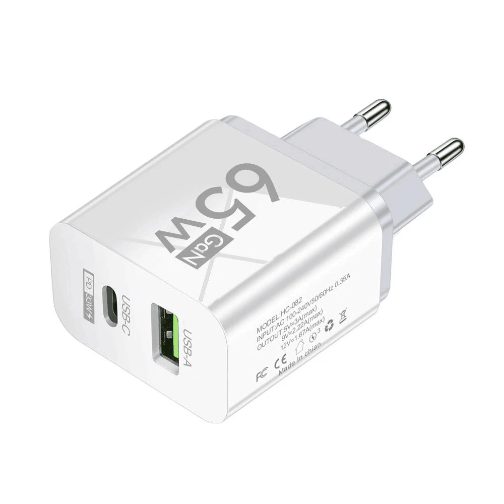 65w gan usb USB סוג C טעינה מהירה מתאם טלפון נייד עבור iPhone xiaomi Samsung huawei eu/לנו תקע קיר תקע