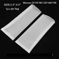 5pc s 25/45/90/120/160/190 micron 2.5x4.5 inch Nylon Mesh Rosin Press Tea Rosin Filter Bags for Heat Press Machine 1