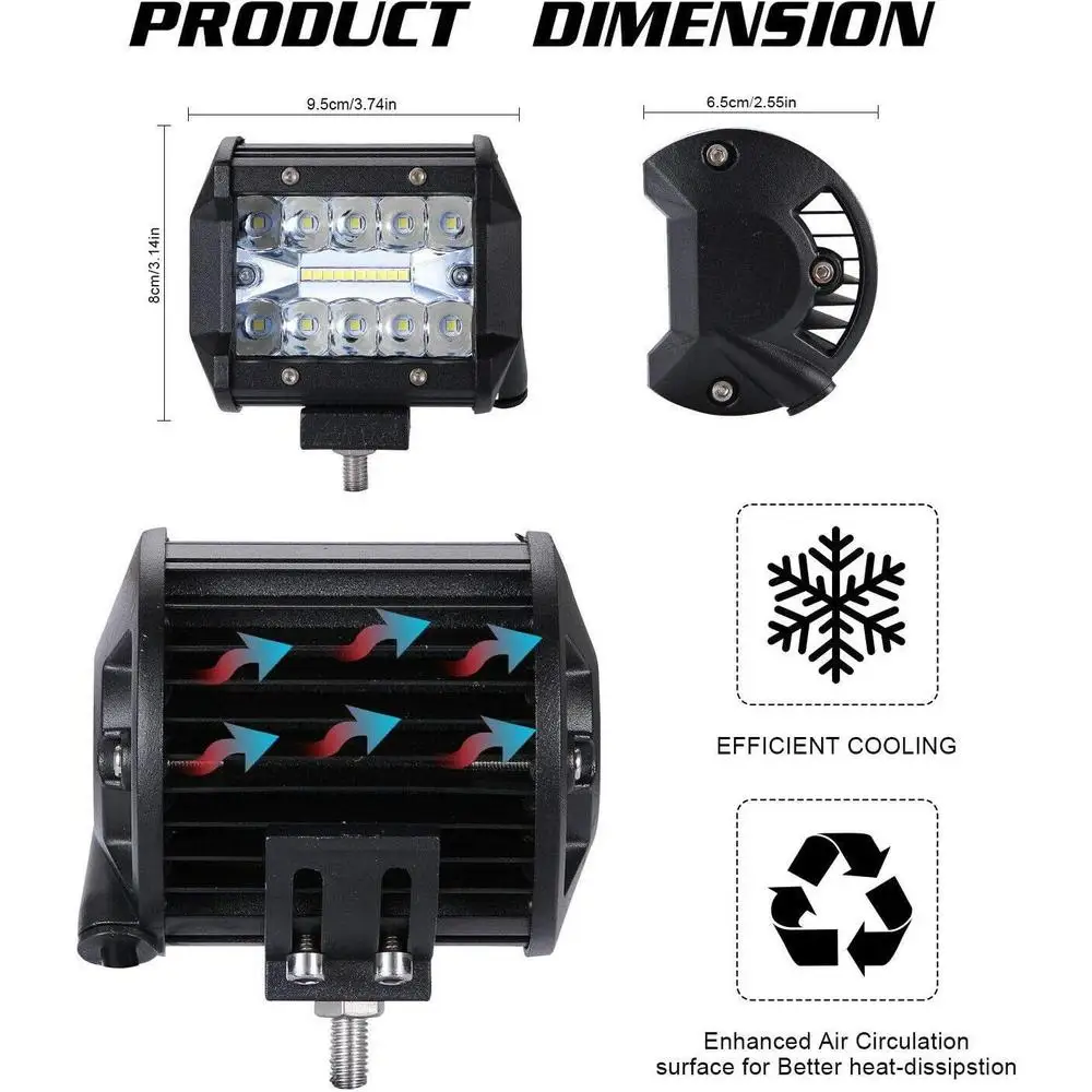 10-30V LED 포드 라이트 바 4/5인치 200W-280W 오프로드 트럭 지프 ATV UTV SUV용 안개등