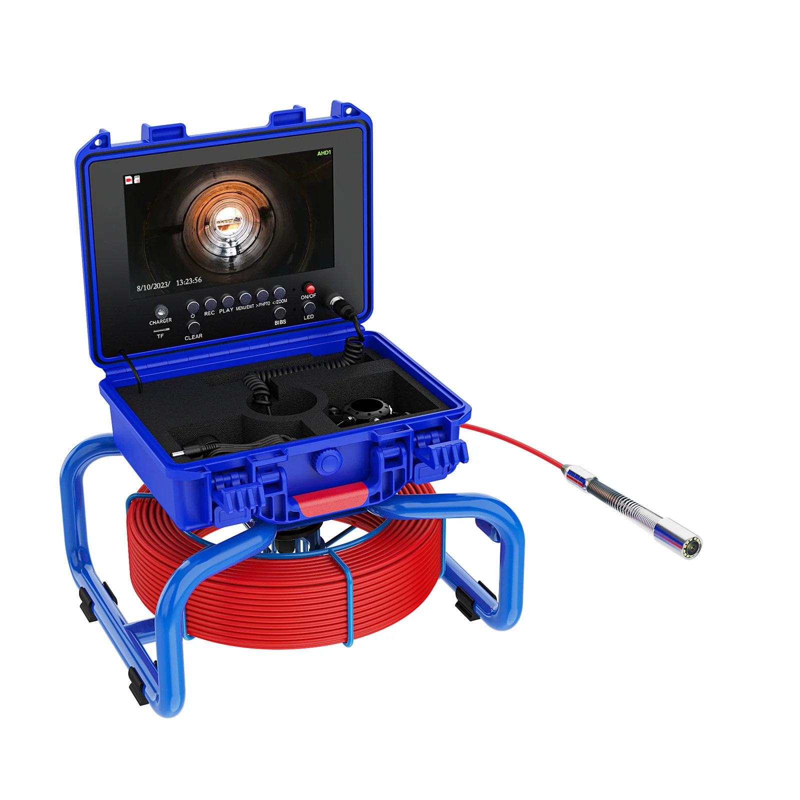 Sewer Inspection Camera 9 inch DVR Sewer Pipe Camera Meter Counter Endoscope Camera Borescope camera with and Self-Leveling 512H 4