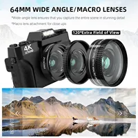 4K Digital Camera for Photography 16X Digital Zoom Vlogging Camera for YouTube 64MP WiFi Auto Focus Video Camera 3" Flip Screen - Image 3