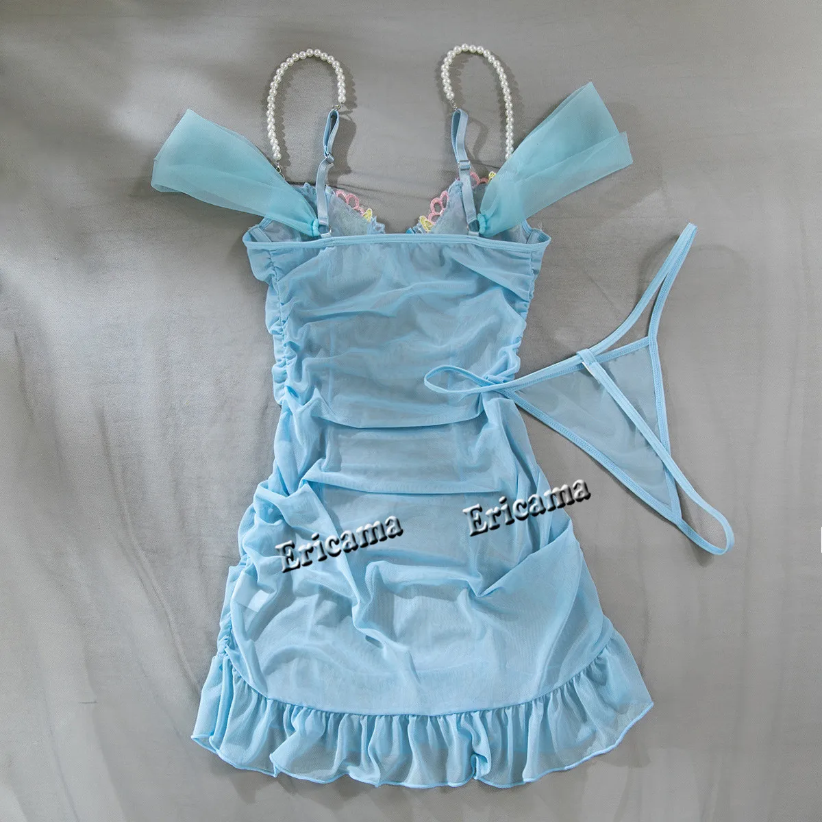 Sous-vêtements pour femmes ensemble de Lingerie Sexy plissé enveloppement hanche chemise de nuit pyjamas mince plissé Lingerie florale ensemble de soutien-gorge Sexy Push Up