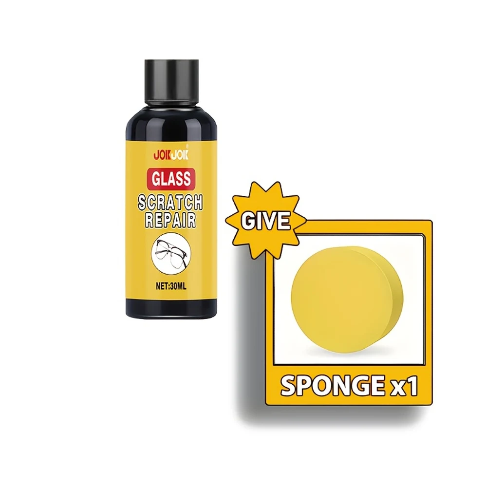 ערכת תיקון שריטות לעדשות משקפיים - תמיסת פוליש זכוכית בנפילה, מחזירה ברורות, בטוחה לעדשות מצופות, מבריקה ומסירה