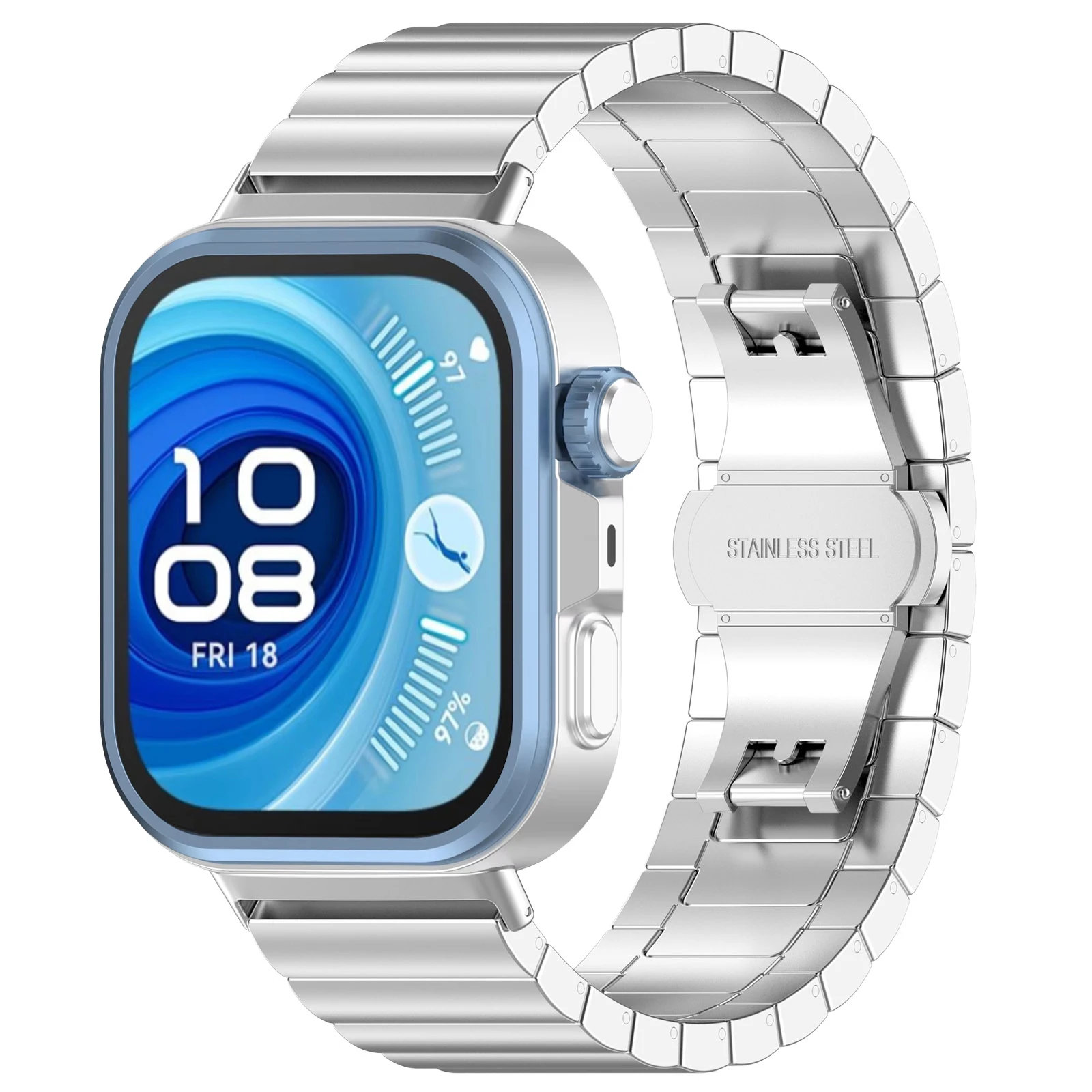 Premium Stainless Steel Wristband for Smartwatches - Elegant Metal Strap and Bracelet
