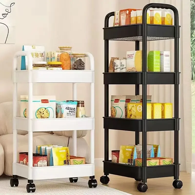 Trolley Rack Keuken Vloer Slaapkamer Multi-Layer Baby Snacks Mobiele Badkamer Opbergrek Badkamer