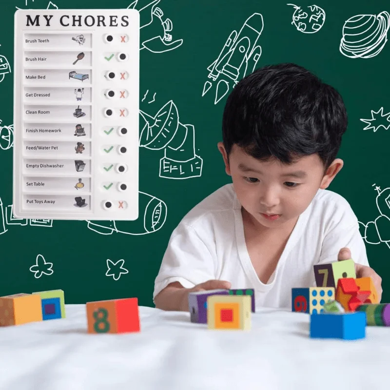 Portable Self-Regulating Card Punch, Detachable Message Board for Daily Habit Tracking Home Planning & To-Do List Reminder Tool