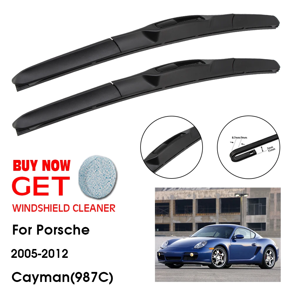 Car Wiper Blade For Porsche Cayman(987C) 22"+21" 2005-2012 Front Window Washer Windscreen Windshield Wipers Blades Accessories