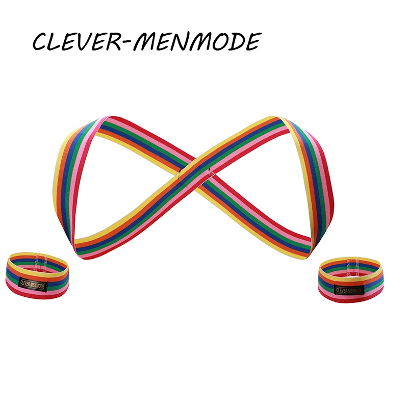 Mens Colorful Muscle Belt Straps Rainbow Harness Bondage Fetish Shoulder Body Chest Hombre Candy Colors Belt