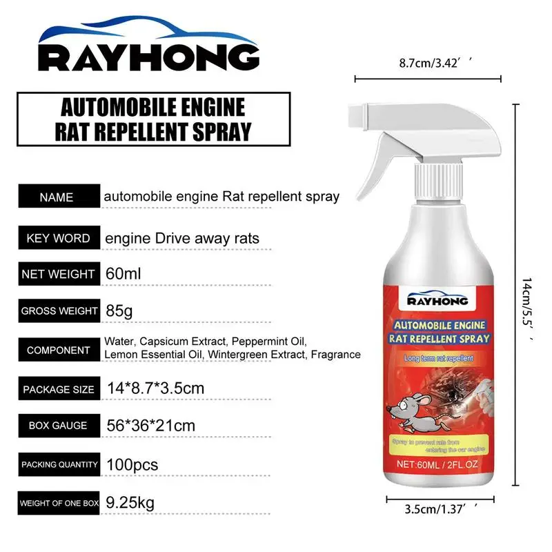 Spray répulsif à l'huile de menthe poivrée pour maison et voiture, souris,  rongeur, extrait, essence - AliExpress