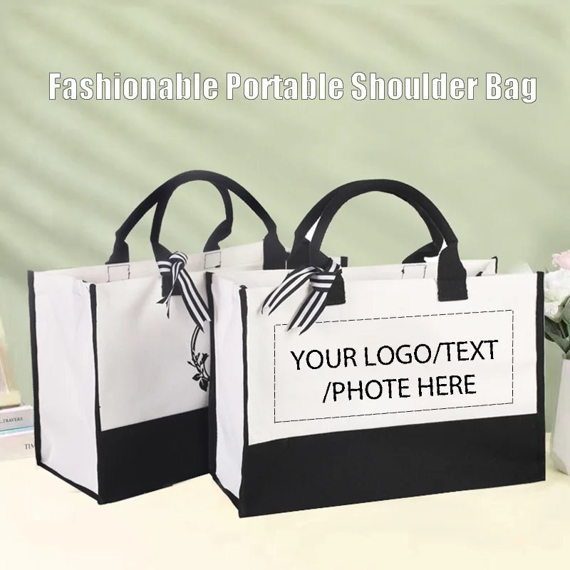 Customized Tote Bag – Large Capacity Women's Handbag with Print Letter Logo, Two-Sided ... - SKU CTB02011 - UGI Packaging