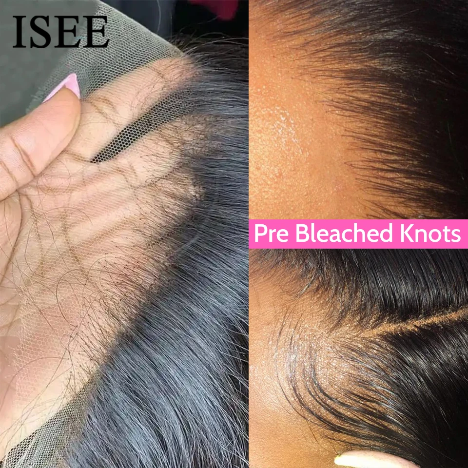 Lace Frontal Human Hair Wigs PreBleached Knots Preplucked Straight Lace Front Wigs For Women Brazilian Wigs On Sale ISEE Hair - 2