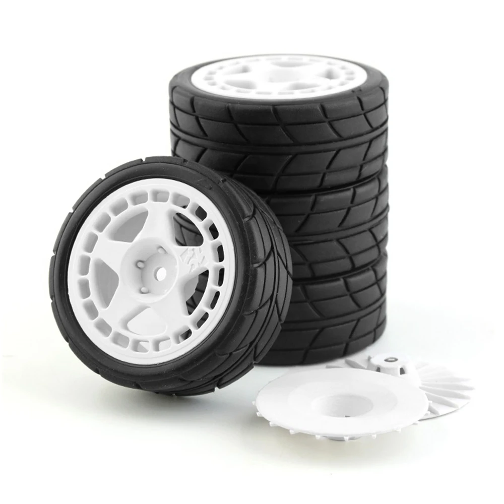 

4PCS 12mm Hex 65mm Rubber Tire Wheel Tyres for Tamiya XV-01 TT-01 TT-02 LC Racing PTG-2 HPI WR8 HSP 1/10 RC Car,2