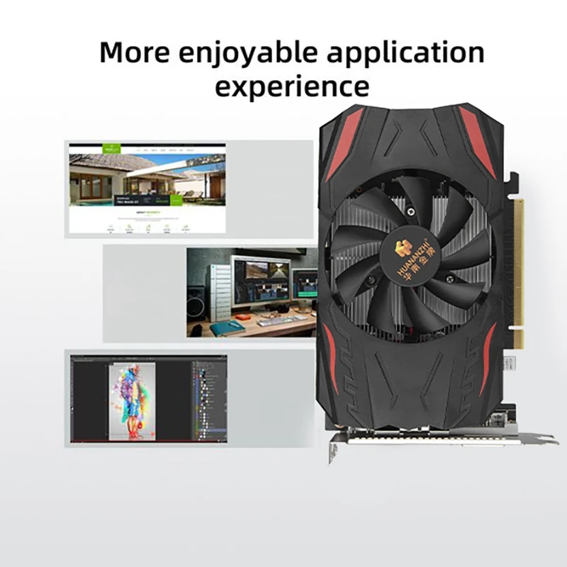 good pc graphics card HOT-HUANANZHI Graphics Card GTX1050TI 4GB 128Bit GDDR5 1291Mhz 7680X4320 DVI VGA HDMI-Compatible PCIE16X Computer Game Graphics graphics card for pc