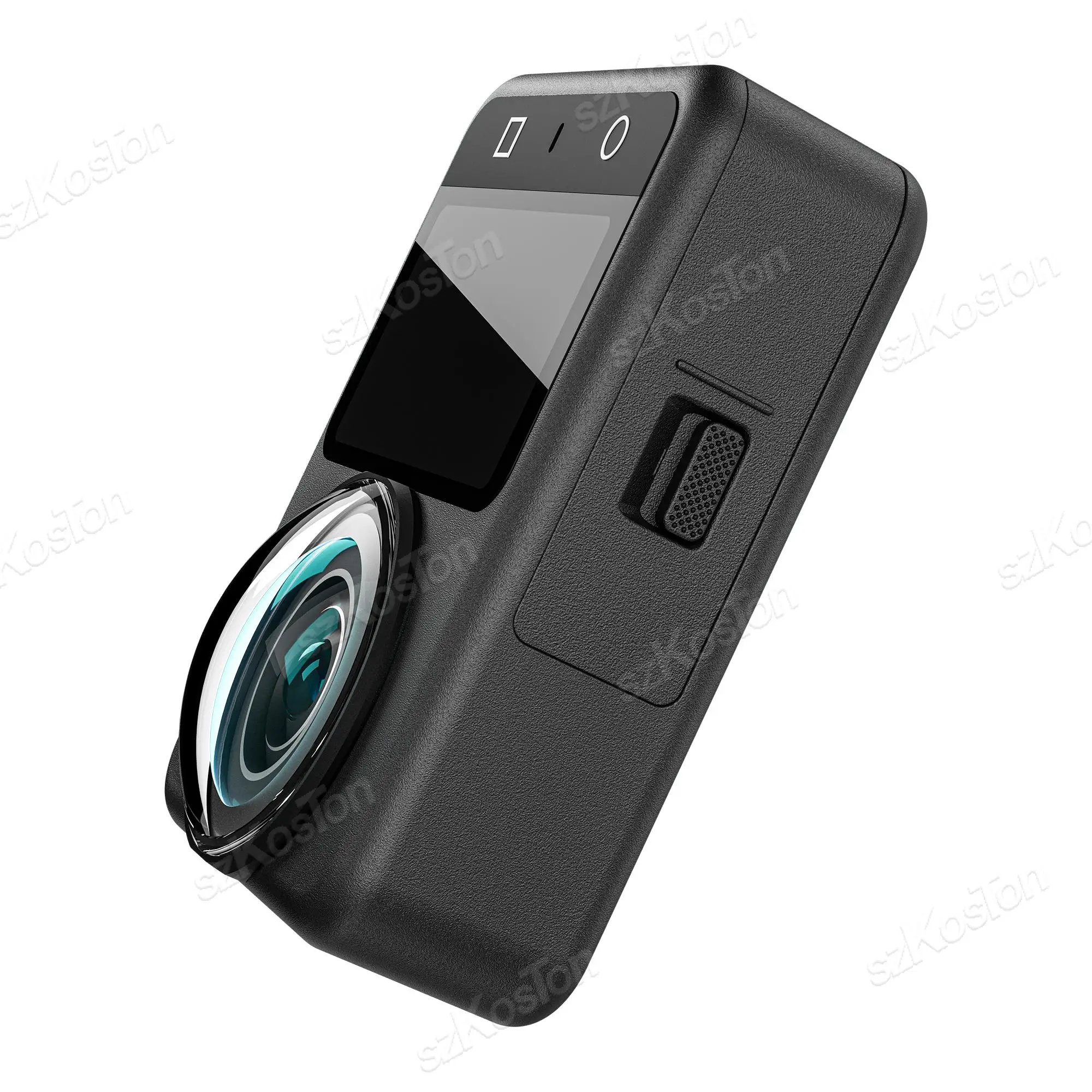 Support de fixation pour DJI Osmo Action 360 installé sur un trépied, maintenant la caméra en position verticale, accessoire de montage robuste et polyvalent.