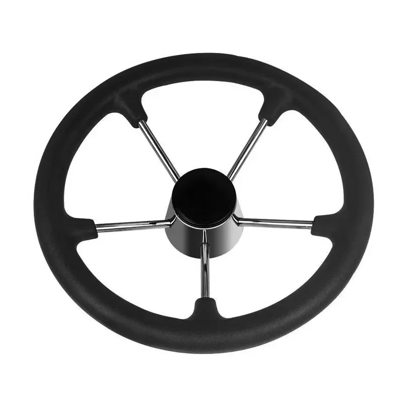 

Marine Hardware 11.5 Inch Stainless Steel 5 Spoke Steering Wheel with Black Polyurethane Foam for Marine Boat Yacht Accessories