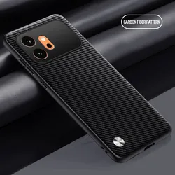 PU Leather Matte Phone Case - Ultra Thin Shockproof Bumper Cover for Honor 600 (Carbon fiber)