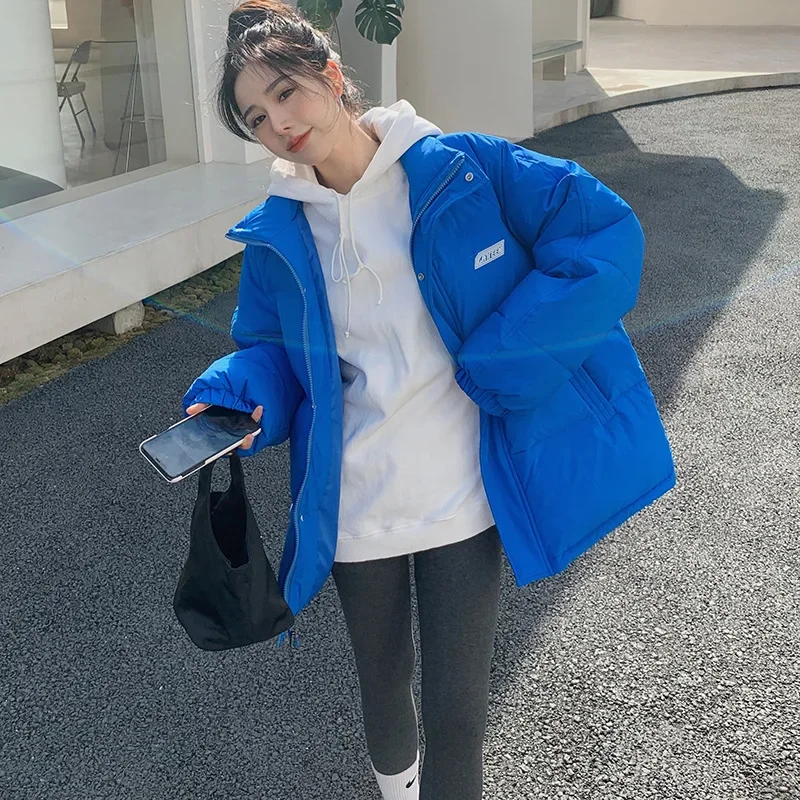

Down cotton jacket women's new loose bread suit preppy winter cotton coat