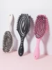 Hollow comb with bristles, scalp massage comb, anti-static comb, anti knot styling brush, special for real hair wigs