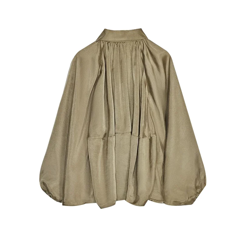 Description Picture 4 of itemStreet Loose Jackets Women Fashion Pleated Lapel Batwing Long Sleeve Female Coats 2025 Spring Summer Y2k Zipper Lady Outwears