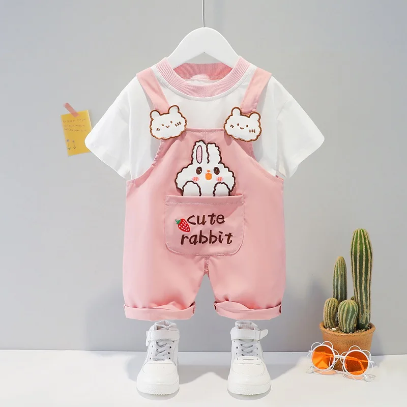 LJW 2022 Cartoon infant Suits Baby Clothing Set for Boys Girls Cute Summer Casual Clothes Set Striped Top+Shorts Kids Clothes Baby Clothing Set near me