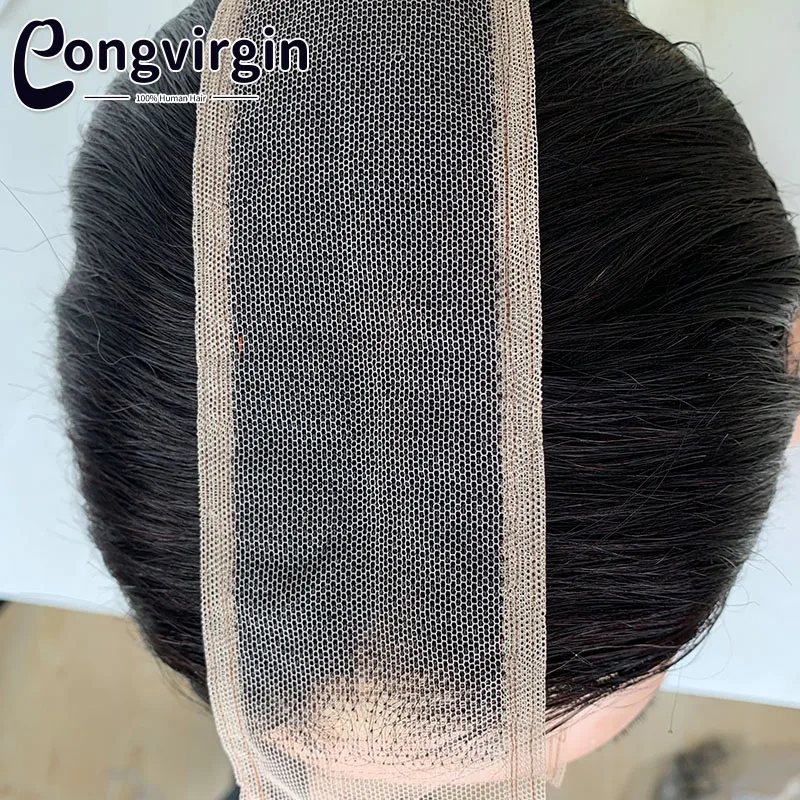 Human Hair Closure Straight 6x2 Lace Closure 2x6 Middle Part Pre Plucked Small Bleached Knots Hd Transparent 100% Human Raw Hair Straight Closure