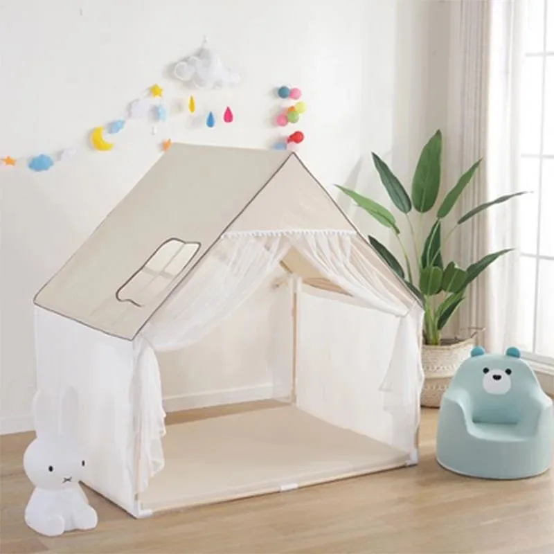 Children's tent indoor baby cotton canvas game house girl's birthday gift Princess Castle small house