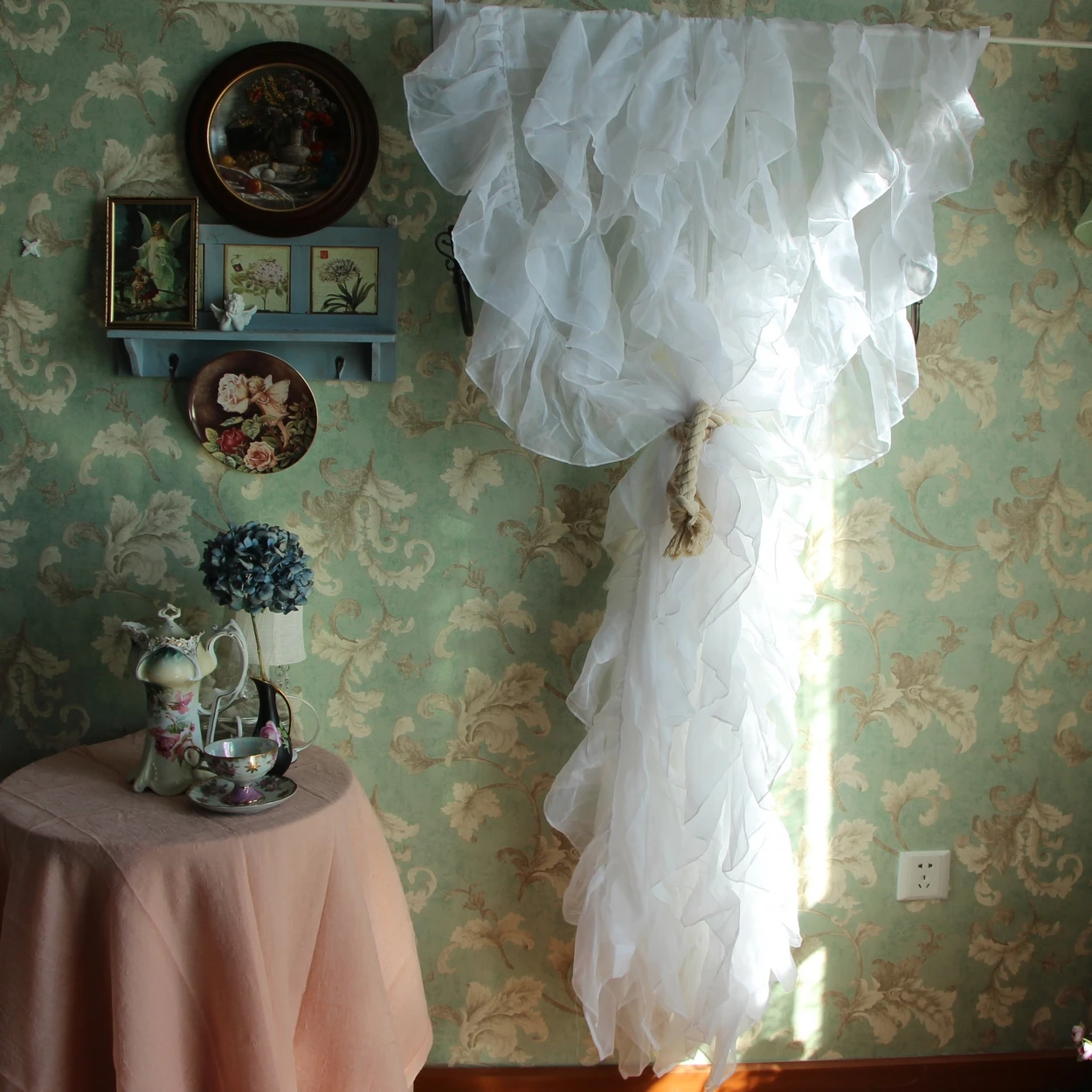 tulle curtains  modern curtains for living room  window curtain ruffled store cafe window store decoration white 5