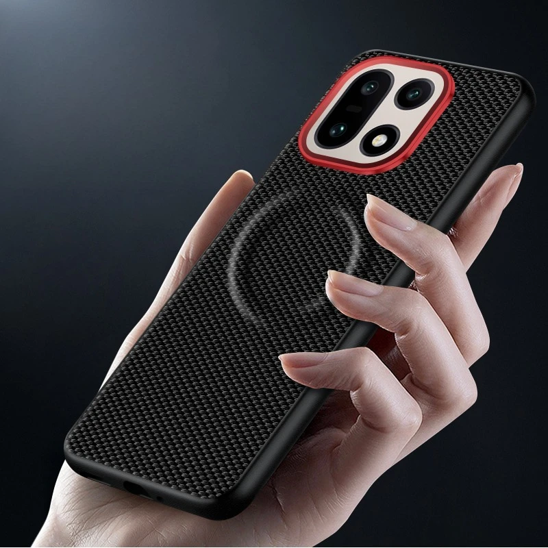 Luxury Magnetic Soft TPU & Nylon Woven Leather Anti-Fingerprint Phone Case