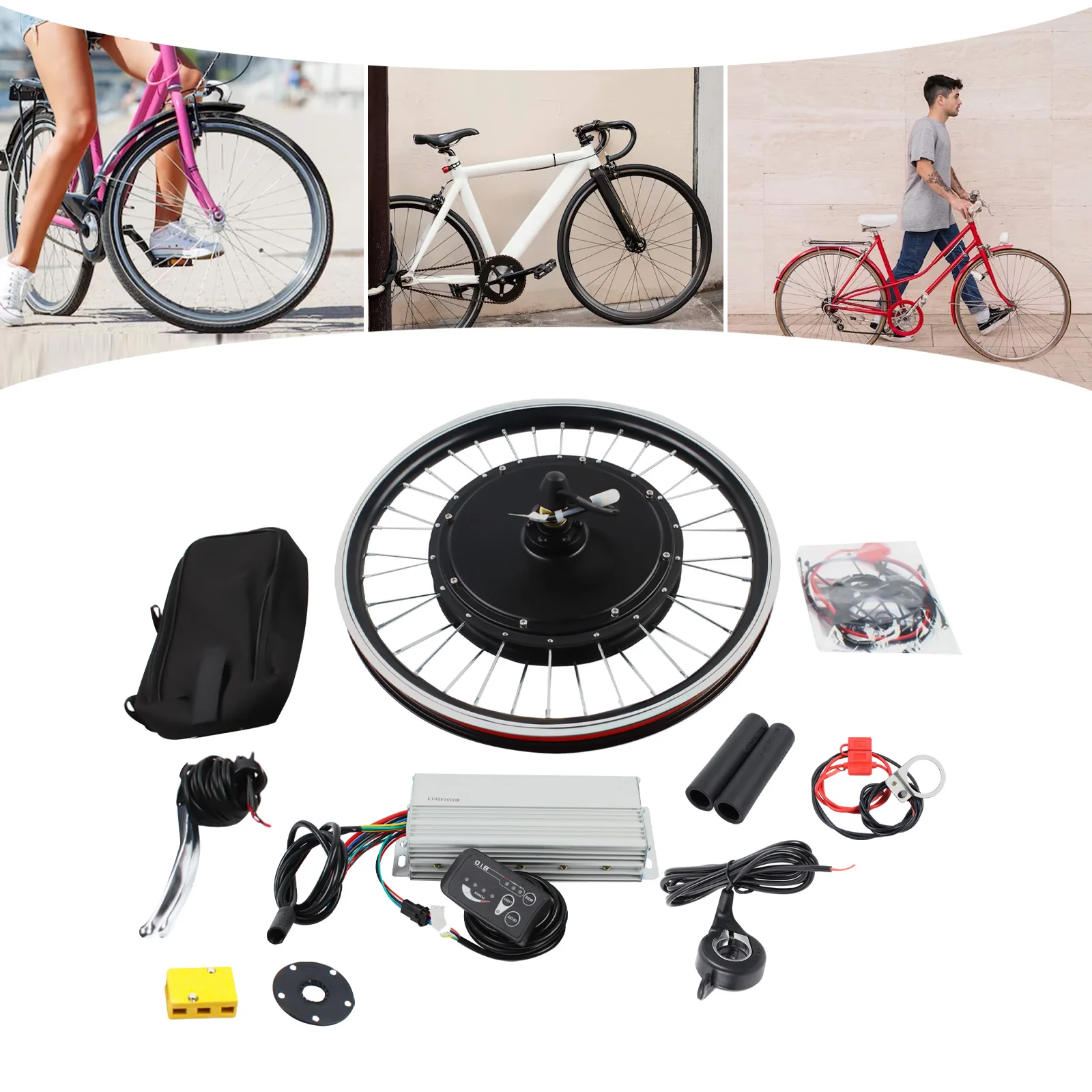 Electric Bicycle Conversion Kit 48V 1000W 20 Inches Front Wheel Front And Rear Wheel Conversion Kit 20''