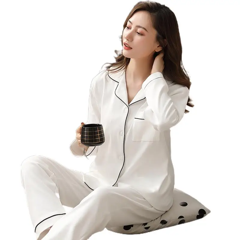 

100% Cotton Pajamas Women 2Pcs Set Lounge Sleepwear Bedgown For Ladies Pijamas Mujer Home Clothes PJs Pure Cotton Casual Pyjamas